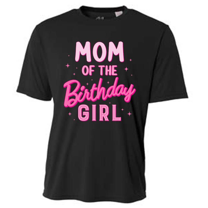 Mom Of The Birthday Girl Party Girl Groovy Retro For Mommy Cooling Performance Crew T-Shirt