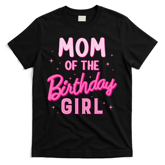 Mom Of The Birthday Girl Party Girl Groovy Retro For Mommy T-Shirt