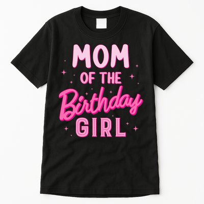 Mom Of The Birthday Girl Party Girl Groovy Retro For Mommy Tall T-Shirt