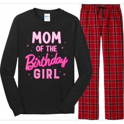 Mom Of The Birthday Girl Party Girl Groovy Retro For Mommy Long Sleeve Pajama Set