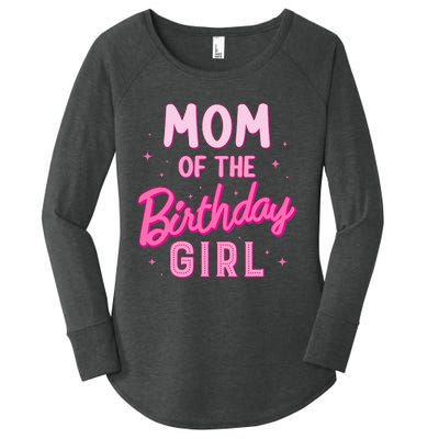 Mom Of The Birthday Girl Party Girl Groovy Retro For Mommy Women's Perfect Tri Tunic Long Sleeve Shirt