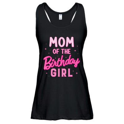 Mom Of The Birthday Girl Party Girl Groovy Retro For Mommy Ladies Essential Flowy Tank