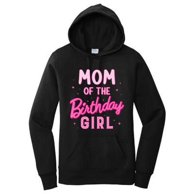 Mom Of The Birthday Girl Party Girl Groovy Retro For Mommy Women's Pullover Hoodie