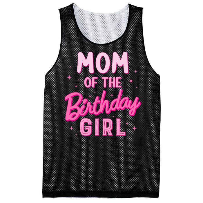 Mom Of The Birthday Girl Party Girl Groovy Retro For Mommy Mesh Reversible Basketball Jersey Tank