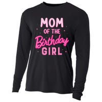 Mom Of The Birthday Girl Party Girl Groovy Retro For Mommy Cooling Performance Long Sleeve Crew