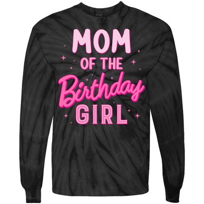 Mom Of The Birthday Girl Party Girl Groovy Retro For Mommy Tie-Dye Long Sleeve Shirt