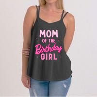 Mom Of The Birthday Girl Party Girl Groovy Retro For Mommy Women's Strappy Tank