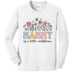 Mammy Of The Little Wildflower Baby Birthday Party Kids Long Sleeve Shirt