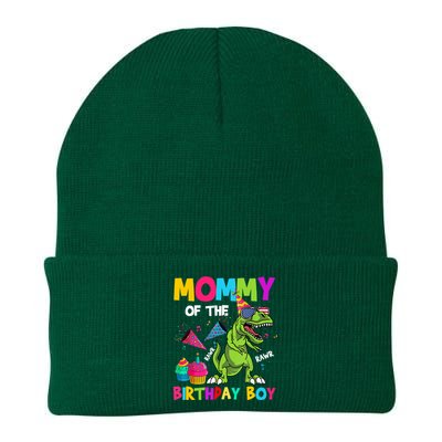 Mommy Of The Birthday Boy T-Rex Dinosaur Birthday Knit Cap Winter Beanie