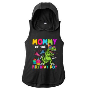 Mommy Of The Birthday Boy T-Rex Dinosaur Birthday Ladies PosiCharge Tri-Blend Wicking Draft Hoodie Tank