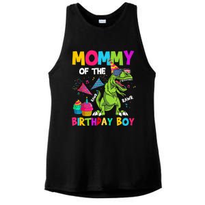 Mommy Of The Birthday Boy T-Rex Dinosaur Birthday Ladies PosiCharge Tri-Blend Wicking Tank