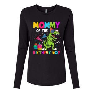 Mommy Of The Birthday Boy T-Rex Dinosaur Birthday Womens Cotton Relaxed Long Sleeve T-Shirt