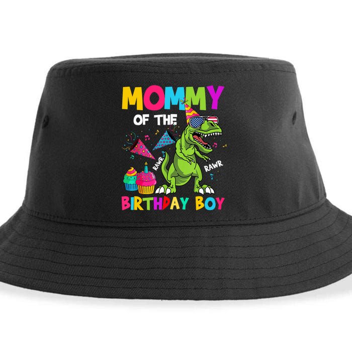 Mommy Of The Birthday Boy T-Rex Dinosaur Birthday Sustainable Bucket Hat