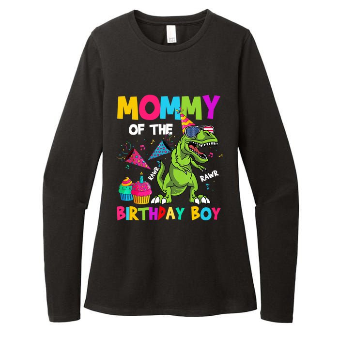 Mommy Of The Birthday Boy T-Rex Dinosaur Birthday Womens CVC Long Sleeve Shirt