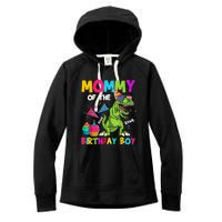 Mommy Of The Birthday Boy T-Rex Dinosaur Birthday Women's Fleece Hoodie