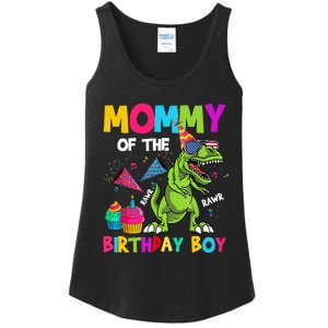 Mommy Of The Birthday Boy T-Rex Dinosaur Birthday Ladies Essential Tank