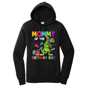 Mommy Of The Birthday Boy T-Rex Dinosaur Birthday Women's Pullover Hoodie