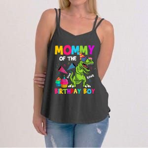 Mommy Of The Birthday Boy T-Rex Dinosaur Birthday Women's Strappy Tank