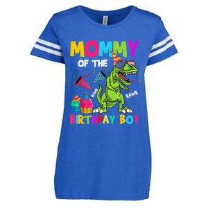 Mommy Of The Birthday Boy T-Rex Dinosaur Birthday Enza Ladies Jersey Football T-Shirt