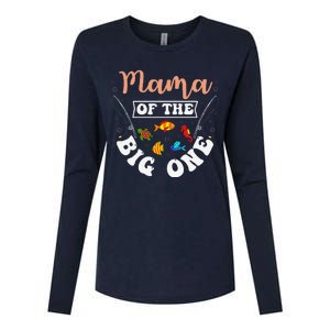 Mama Of The Big One Fishing Birthday Party Bday Celebration Womens Cotton Relaxed Long Sleeve T-Shirt