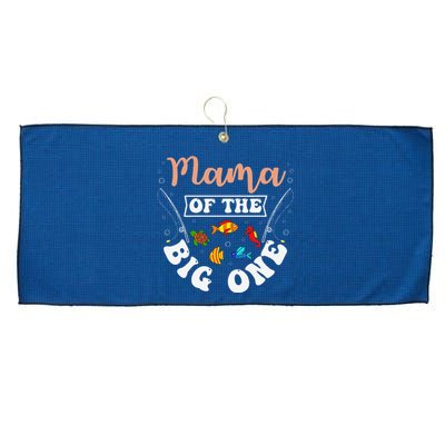 Mama Of The Big One Fishing Birthday Party Bday Celebration Large Microfiber Waffle Golf Towel