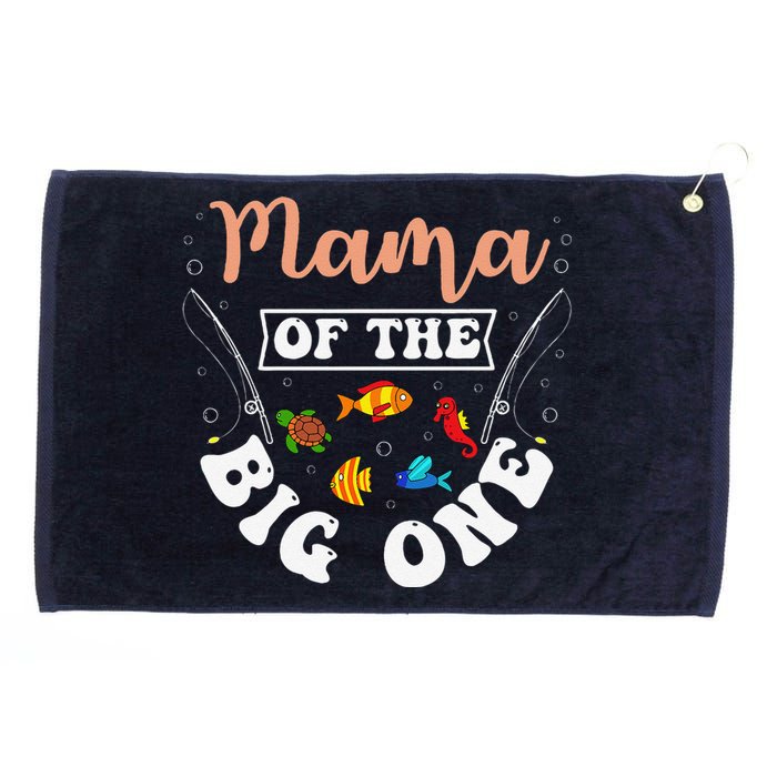 Mama Of The Big One Fishing Birthday Party Bday Celebration Grommeted Golf Towel