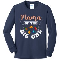 Mama Of The Big One Fishing Birthday Party Bday Celebration Kids Long Sleeve Shirt