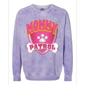 Mommy Of The Birthday Girl Dog Paw Mom Matching Colorblast Crewneck Sweatshirt