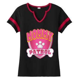 Mommy Of The Birthday Girl Dog Paw Mom Matching Ladies Halftime Notch Neck Tee