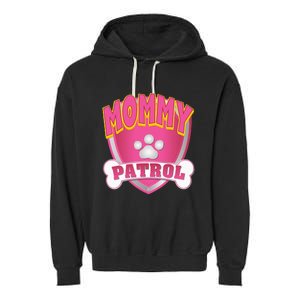 Mommy Of The Birthday Girl Dog Paw Mom Matching Garment-Dyed Fleece Hoodie