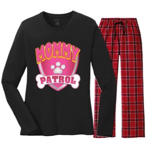 Mommy Of The Birthday Girl Dog Paw Mom Matching Women's Long Sleeve Flannel Pajama Set 