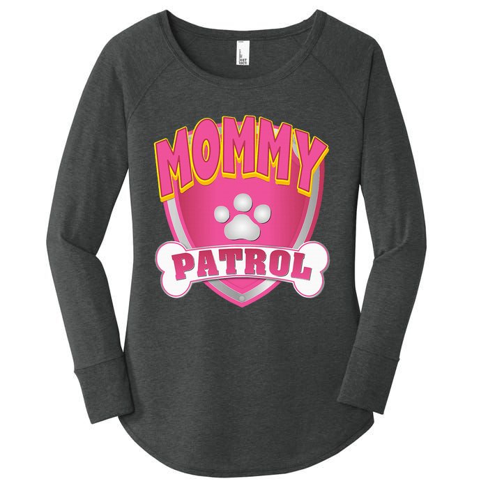 Mommy Of The Birthday Girl Dog Paw Mom Matching Women's Perfect Tri Tunic Long Sleeve Shirt