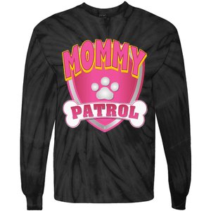 Mommy Of The Birthday Girl Dog Paw Mom Matching Tie-Dye Long Sleeve Shirt