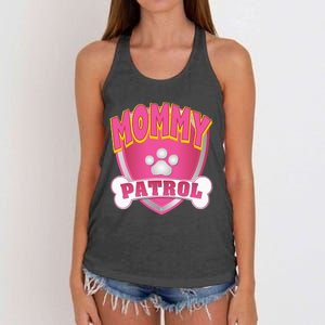 Mommy Of The Birthday Girl Dog Paw Mom Matching Women's Knotted Racerback Tank