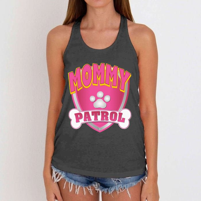 Mommy Of The Birthday Girl Dog Paw Mom Matching Women's Knotted Racerback Tank