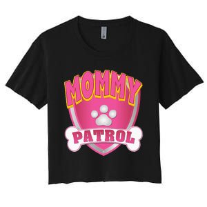 Mommy Of The Birthday Girl Dog Paw Mom Matching Women's Crop Top Tee