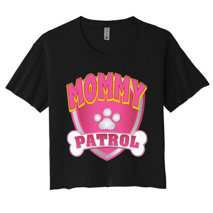 Mommy Of The Birthday Girl Dog Paw Mom Matching Women's Crop Top Tee