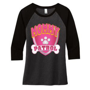 Mommy Of The Birthday Girl Dog Paw Mom Matching Women's Tri-Blend 3/4-Sleeve Raglan Shirt