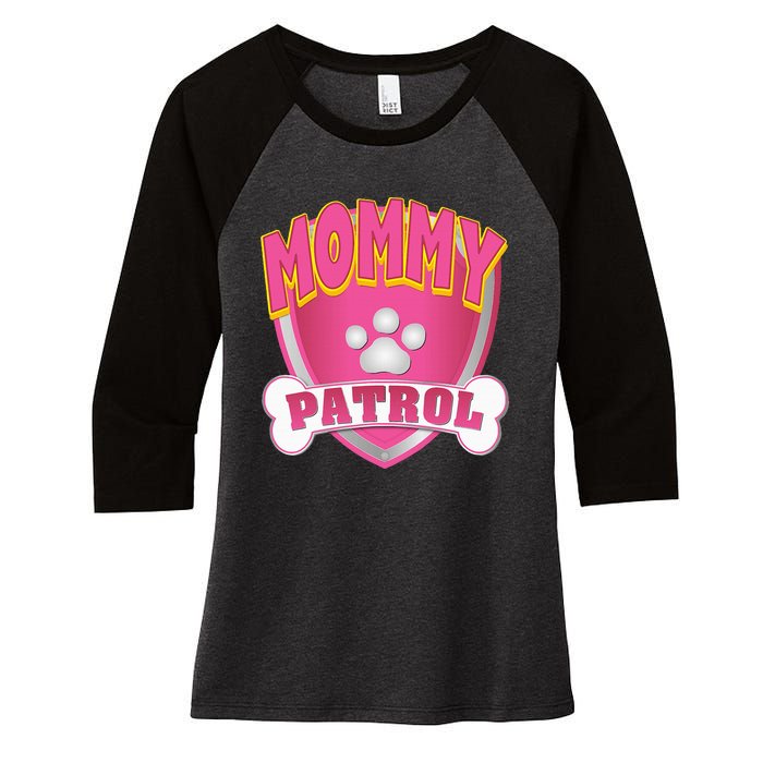 Mommy Of The Birthday Girl Dog Paw Mom Matching Women's Tri-Blend 3/4-Sleeve Raglan Shirt