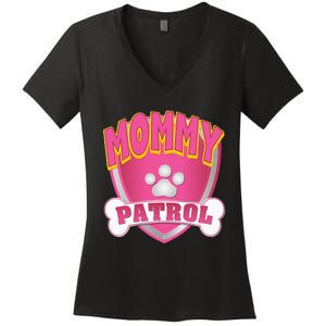 Mommy Of The Birthday Girl Dog Paw Mom Matching Women's V-Neck T-Shirt