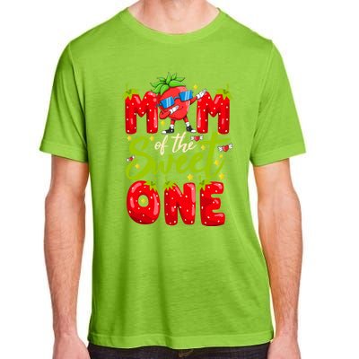 Mom Of The Sweet One Dabbing Valentines Day Strawberry Funny Gift Meaningful Gif Adult ChromaSoft Performance T-Shirt