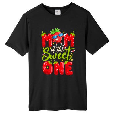 Mom Of The Sweet One Dabbing Valentines Day Strawberry Funny Gift Meaningful Gif Tall Fusion ChromaSoft Performance T-Shirt