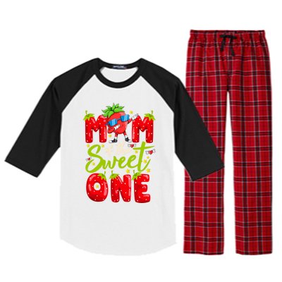 Mom Of The Sweet One Dabbing Valentines Day Strawberry Funny Gift Meaningful Gif Raglan Sleeve Pajama Set