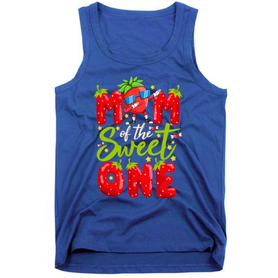 Mom Of The Sweet One Dabbing Valentines Day Strawberry Funny Gift Meaningful Gif Tank Top