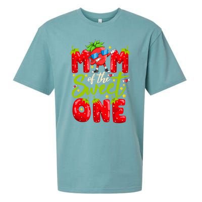 Mom Of The Sweet One Dabbing Valentines Day Strawberry Funny Gift Meaningful Gif Sueded Cloud Jersey T-Shirt