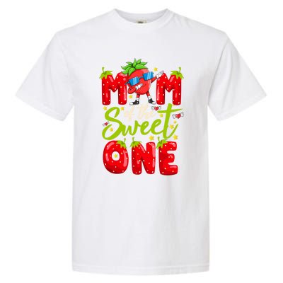 Mom Of The Sweet One Dabbing Valentines Day Strawberry Funny Gift Meaningful Gif Garment-Dyed Heavyweight T-Shirt