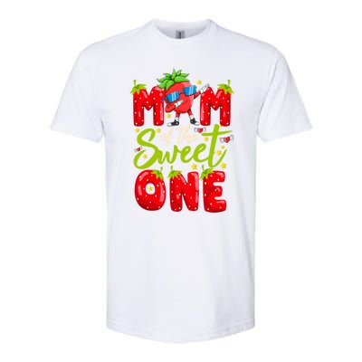 Mom Of The Sweet One Dabbing Valentines Day Strawberry Funny Gift Meaningful Gif Softstyle CVC T-Shirt