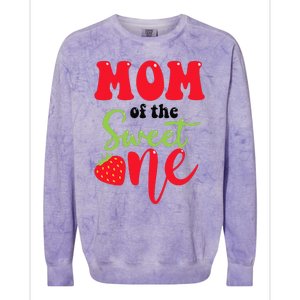 Mom Of The Sweet One Strawberry Summer First Birthday Colorblast Crewneck Sweatshirt