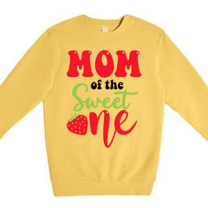 Mom Of The Sweet One Strawberry Summer First Birthday Premium Crewneck Sweatshirt