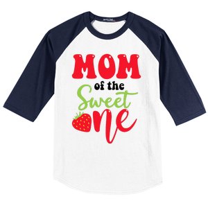 Mom Of The Sweet One Strawberry Summer First Birthday Baseball Sleeve Shirt